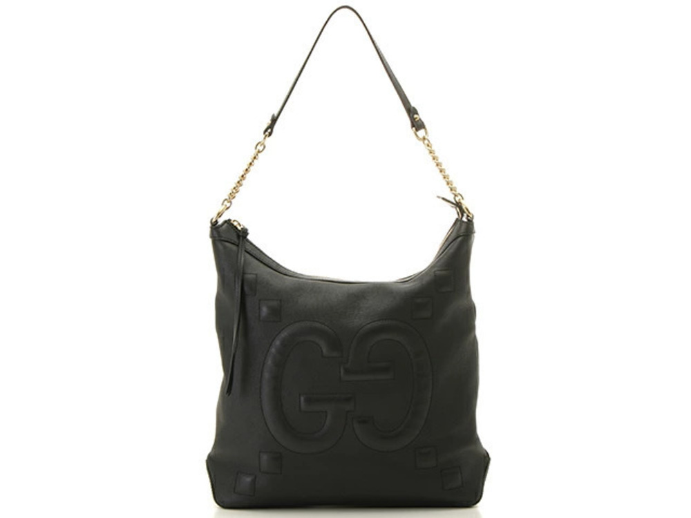 Gucci GG Embossed Hobo Bag Leather Black